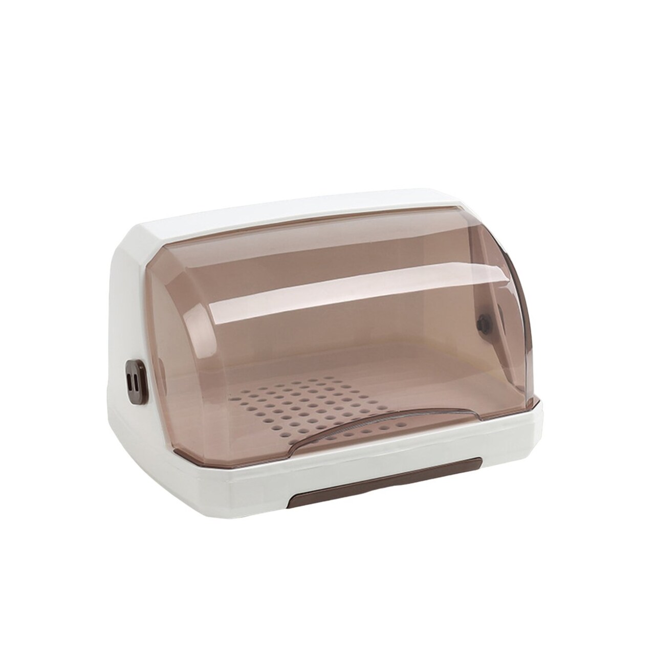 Desktop Cup Storage Box With Drainage Holes Lid Fruits Dish Bowl Drying Rack Transparent Teacup Holder Multi-Functional